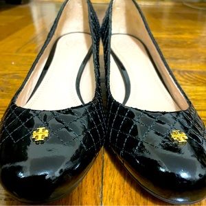 Tory Burch Patent Black and Gold
